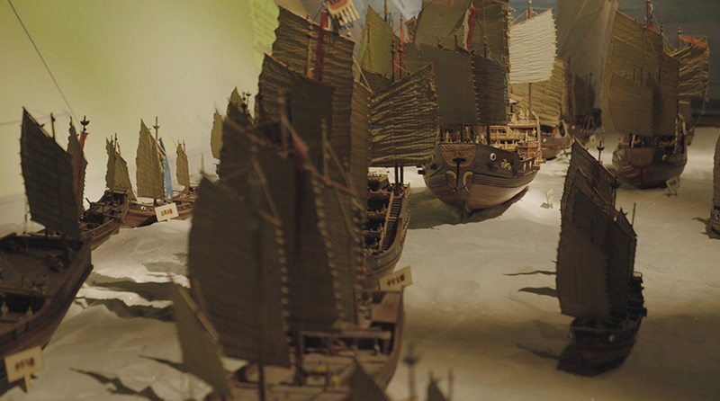 晉寧區(qū)博物館展出的鄭和船隊(duì)模型 受訪者供圖 晉寧區(qū)博物館展出的鄭和船隊(duì)模型 受訪者供圖